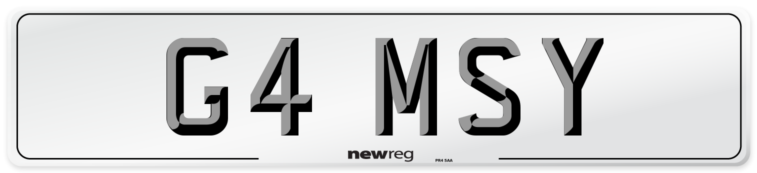 G4 MSY Number Plate from New Reg